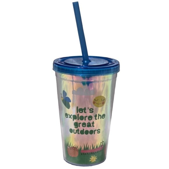 Smart Living Let's Explore the Great Outdoors with Lid and Straw Tumbler - NEW - Picture 1 of 9